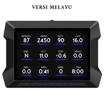 자동차 헤드업 디스플레이 car hud geyiren p22 gps obd2 헤드 업 디지털 속도계 tach 터보 압력 수온 obd 게이지 온보드 컴퓨터, p22-말레이어
