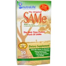 NutraLife 뉴트라라이프 오리지널 SAMe (S-아데노실-L-메티오닌) 400 mg 30 정장제