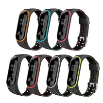 샤오미미밴드7 6 5 스트랩 실리콘 스티치 MBF-9910, 블랙(A타입), 없음