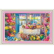 [자수사랑] 11카운트프린트패키지 십자수 - 꽃가게