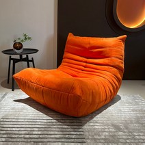 플래지어 빈백 소파 거실 모듈 원룸 디자인 구름 빈티지 2인용 기능성 푹신한 수유 의자, 오렌지