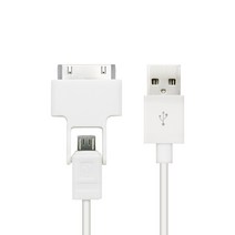 BiLe 갤럭시 진 iOS 30P/micro 5P 2in1 충전 케이블, 1개, BiLeNT237-케이블 화이트