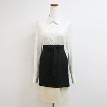 쿡셰프 폴리 허리앞치마 8종 (택1), 40cm, 블랙