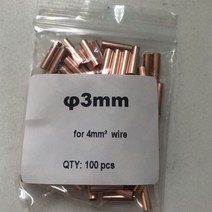 배선 케이블 커넥터 구리 연결 파이프 와이어 조인트 GT 소형 튜브 커넥터 100 PCS Φ1.5/2.5/3/4/5/6/8/, 04 for 4 sq.mm.wire