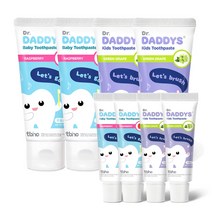 닥터데디스 어린이치약 무불소 /유아저불소 베이비 첫치약 키즈 치약 60g x 4개+미니치약 4개, 베이비 치약 2개+키즈 치약 2개+미니치약