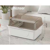 urkoteer 수저수납함 가정용 뚜껑이 있는 그릇 찬장 밀폐 식기건조대 nx-1074, 카키