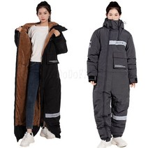 DODO FX 겨울 오토바이 방한복 라이딩 일체형 우주복 빅사이즈 스즈끼복 배달 방한복, 3XL, 블랙