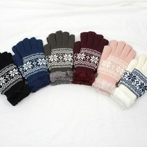 D5125-눈꽃오지2 6컬러 니트 오지 손가락 장갑스마트폰터치장갑 여성겨울털장갑 오지장갑 손가락장갑 무스탕장갑