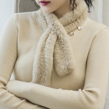 직수입 천연 밍크 심플 신축성 털 목도리 겨울 머플러