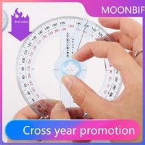 뜨거운 판매 원형 10cm 플라스틱 360도 포인터 각도기 눈금자 각도 파인더 학생 편지지 선물 각도기 홈, 없음