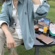 네모샵 데님블루종 지퍼 카라넥 점퍼 빈티지 워싱 청 자켓