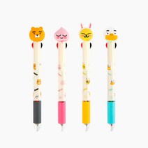 카카오프렌즈 피규어 멀티 4색 볼펜, 무지, 1개