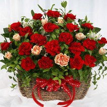 전국당일도착 카네이션 꽃바구니 생화 화분 꽃다발 선물 어버이날 스승의날 당일 꽃배달 서비스 (99플라워), 20.[A1568]-사랑꽃바구니