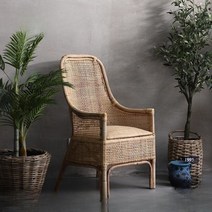 이름없는마을 라탄 싱글의자 1인용쇼파 테라스 카페 등나무, 53x67x99cm 좌석높이45cm