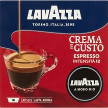 라바짜 크림 구스토 에스프레소 커피 캡슐 16개 Lavazza A Modo Mio Crema E Gusto Espresso Coffee Capsules, 1팩