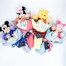 미키 미니 푸 피글렛 인형꽃다발 발렌타인데이 화이트데이 로즈데이 생일 기념일 졸업 선물