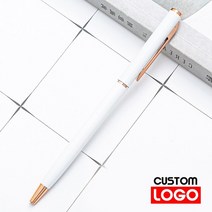 우드버닝펜 새로운 금속 볼펜 로즈 골드 펜 사용자 정의 로고 광고 볼펜 레터링 새겨진 이름 schoolamp 사무 용품, 스타일 2-화이트
