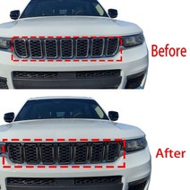 지프 그랜드 체로키 L 2022 2023 카본 스타일 중앙 그릴 패널 프레임 커버 트림 자동차 스타일링, 한개옵션0