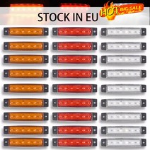 자동차 외장 조명 12V / 24V LED 6 SMD 빨간색/흰색/노란색/파란색/녹색 버스 트럭 사이드 라이트 낮은 트레일러 경고등, [02] Green(12V), [02] 20 Pcs