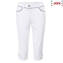 [제이디엑스] (여성) 자수포인트 7부 솔리드 팬츠_X1RMPTW55-WH