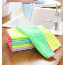 캐릭터 수세미 일본 걸레 주방 행주 기름때 제거 집안일 청소 물티슈 테이블 타올 물 흡수 굵어지지 않는 털, [01] 3 팩 혼합 색상