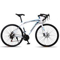 픽시자전거 스피드경주 도로 자전거 기어변속 FixieBike24/26inch남녀식 메디슨 전기일체휠 마운틴바이크, T01-24스피드 30칼자루-화이트 블루-공기충전 타