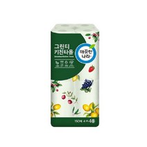 깨끗한나라 그린티 키친 타올 타월 150매 8롤 3개 천연펄프 2중 파워 엠보싱 무형광 도매 추천