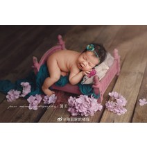 아기 신생아 본아트 촬영 사진 소품 바구니 침대 성장 스냅 셀프 스튜디오 모음 기념, 핑크 빈티지 침대