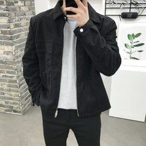 용된다 남자 겨울 투포켓 오버핏 스웨이드 자켓