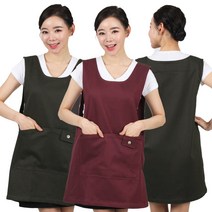 레뷰가운 기모앞치마 겨울 방한 큰주머니 요양보호 시장 AE325 앞치마, 1개, AE325 카키XL