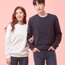 게스 유니 무테삼각 아플리케 기모 맨투맨 NL4K0272