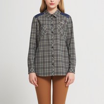 올리비아로렌 아울렛 이월 가을 숄더 데님 패치 남방 VVCNLVF7411