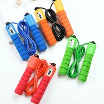 달자샵 실용적 카운트 줄넘기 논슬립 손잡이 컬러 포인트 다이어트 훈련 복싱 줄넘기, 1Pcs, 블루