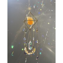 힐링 아우라 쿼츠 윈도우 선캐처 프리즘/프리즘 행잉 선캐쳐/자동차 참 창문/마녀 선캐쳐, 02 yellow