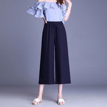 야호 4XL까지 여성용 쿨링팬츠 8부 통바지 아이스바지