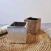 캔들용기 - 세라믹 베이직스퀘어 (실버)