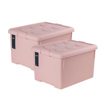 프랑코 리빙박스 62L 2개set 대형리빙박스, 핑크, 2개