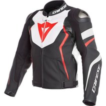 다이네즈 라이딩 자켓 가죽 Avro 4, 블랙 매트/화이트/FLUO-RE