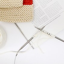 프리미엄 메탈 줄바늘 (돗바늘 포함) 무료도안증정 니뜨바늘 대바늘 줄바늘 메탈줄바늘 메탈대바늘 뜨개도구 뜨개바늘 바늘세트 뜨개바늘세트, 4.0mm