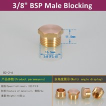 배관 펌프 1/8 수나사 황동 파이프 육각 머리 끝 캡 플러그 피팅 빠른 커넥터 범용 수도꼭지 어댑터, 09 3l8 Male_01 1pcs
