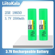LiitoKala-INR18650 충전식 리튬 배터리 25R 18650 2500mAh 20A 손전등용, 3pcs, 3pcs