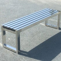 스테인리스 벤치 의자 야외 카페 식당 흡연실 체어, 1800x400x450mm