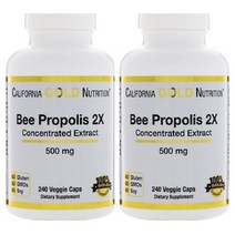 캘리포니아 골드 뉴트리션 Bee 비 프로폴리스 2X 500mg 베지캡슐 CGN, 240베지캡슐 X 2통 할인가