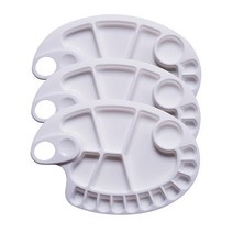 팔레트 미술용 파렛트 3pcs 대형 수채화 페인트 17 웰스 비 스틱 쉬운 클린 아트 회화 파티 DIY 공예 및 페인팅, [01] 3pc Palettes