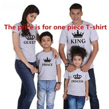 패밀리 룩 아버지 어머니 딸 아들 크라운 티셔츠 의류 아빠 엄마와 나 아기 드레스 킹 퀸 매칭 옷 의상