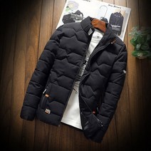 방한작업복 Winter Jacket Men Mens New 캐주얼 두꺼워진 Warm 면, XL, 검은 색