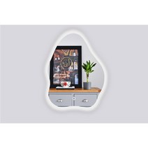 3색 LED거울 - 물결형, 간접조명 3색 터치 스위치