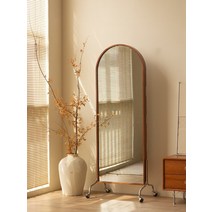 엔틱 거울 스튜디오 카페 인테리어 장식 빈티지 우드 전신거울 이동식 미러, 아니요, 메인