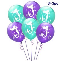 2m 바다 테마 거품 Garlands 인어 생일 배너 아래 파티 장식 아이 소녀 Babyshower 용품, 17 6pcs balloons