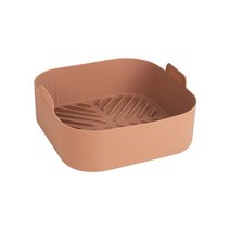 업소용 전기 튀김기 영업용 자동 실리콘 에어 프라이어 바구니 라이너 재사용 가능한 에어 프라이어 실리콘 냄비 트레이 에어 프라이어 오븐 액세서리 용 내열 식품 베이킹, 갈색